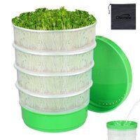 Chicmine _ Khay nảy mầm đậu tròn có lỗ thoát nước Có thể xếp chồng lên nhau Nồi nảy mầm đậu không đất Microgreens Wheatgrass Trồng