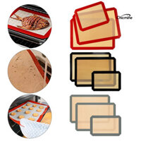 Chicmine☃Bộ 3 Thảm Nướng Bánh Silicon Chống Dính Có Thể Tái Sử Dụng Thảm Nướng Bánh Dễ Dàng Vệ Sinh Cửa Hàng Tấm Silicon Cao Cấp Thực Phẩm Bền Đẹp