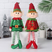 Chicmine☃Búp bê yêu tinh Giáng sinh Búp bê chân dài nhồi bông mềm mại có mũ ông già Noel cho sân vườn ngoài trời trong nhà Cửa sổ phía trước