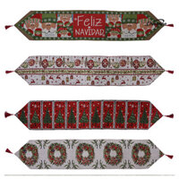 Chicmine❄Trang trí Giáng sinh Vải dệt kim Sáng tạo Nhiều màu sắc Bàn Runner Khăn trải bàn