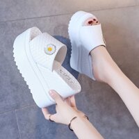 Chicwalks Giày Nữ Trắng Gót Dày 10cm Thời Trang Mùa Hè 2023