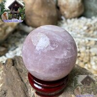 Chiêm ngưỡng quả cầu thạch anh hồng để bàn tuyệt đẹp có đường kính 6cm