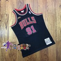 Chiến dịch Spot Basketball NBA Chicago Bulls # Men 's Black 91 Denis Rodman 1997-98 Jerseys 608602
