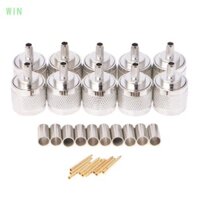 Chiến THẮNG 10 Cái N Nam Cắm Uốn RG58 RG142 LMR195 RG400 Cáp Đồng Trục Đầu Nối Thẳng