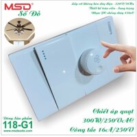 CHIẾT ÁP QUẠT - CÔNG TẮC 1 CHIỀU - DÒNG 118G1 MÀU TRẮNG - [BO-1DIMFAN-1SW1W -118G1]