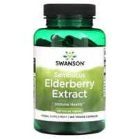 Chiết Xuất Quả Cơm Cháy Swanson Sambucus Elderberry 575 mg 120 viên nang chay