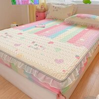 chiếu cao su bo chun 5d đẹp loại dầy kèm hai vỏ gối