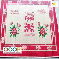 Chiếu Cói Đậu Thái Bình In Hoa Kích Thước (1m8 x 2m)