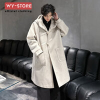 Chiều dài vừa phải Over-the-Knee Nút Sừng Len Áo Khoác Gió Nam Cao Cấp Rời Áo Len Phiên Bản Hàn Quốc Nhẹ Sang Trọng