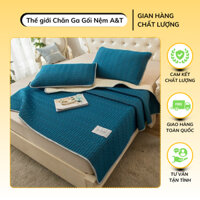 Chiếu điều hòa cao su 5D Tencel latex loại 1 dày dặn, Bộ Chiếu Cao Su Non Siêu Mát Tặng Kèm 2 Vỏ Gối