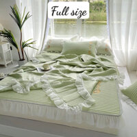 CHIẾU ĐIỀU HOÀ CAO SU NON BÈO REN KÈM CHĂN THUN LẠNH DÀY ĐẸP NHẤT NĂM 2023(xả hết kho với giâ hấp dẫn)