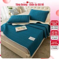 Chiếu Điều Hoà Cao Su Non Kèm 2 Vỏ Gối - Chiếu Nệm Mủ Cao Su Cao Cấp Mềm Mại, Mát Lạnh
