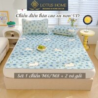 Chiếu điều hòa cao su non Latex 5D chun cài 4 góc nệm nhập khẩu cao cấp Lotus Home size nệm m6 m8