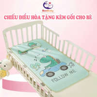 Chiếu Điều Hoà Cho Bé 60x120 Cao Su Non In Hình 5D Tặng Kèm Gối
