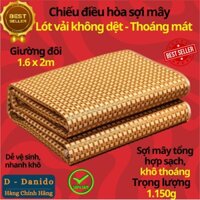 Chiếu điều hòa sợi mây tre đan tổng hợp lót vải không dệt cao cấp hàng xuất khẩu 2 mặt giá rẻ 1m2 1m6 1m8 D Danido - Chiếu đôi 1.6x2m