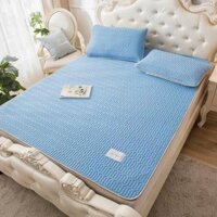 Chiếu điều hòa Tencel latex A - tặng kèm 2 vỏ gối 50x70cm - Xanh dương nhạt - 180x200cm