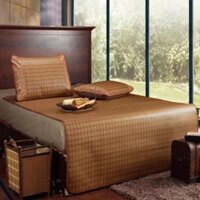 Chiếu điều hòa trúc mây đan sen kết hợp sợi tơ và lụa cao cấp bo viền chắc chắn 2 lớp 160CM 180CM