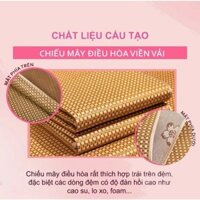 Chiếu lụa mây 1m2,1m4, 1m5, 1m6, 1m8, 2m2 thoáng khí - Chiếu điều hòa có đai cài nệm không kèm vỏ gối Kiều Phi