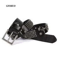 Chiều Rộng 3,8Cm Thiết Kế Sang Trọng Đinh Tán Da Thật Chính Hãng Punk Nam Rock Đầu Lâu Thắt Lưng Hip Hop Phong Cách Quần Jean Kim Loại Ceinture Dây Thắt Lưng