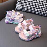 Chiếu Sáng Giày Sandal Bé Gái 1-6 Tuổi Bé Gái Giày Công Chúa Đế Mềm Bé Gái Đi Biển Bé Gái Giày Chiếu Sáng