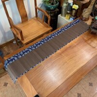 Chiếu trà tre nâu nẹp vải cao cấp đẹp dùng được hai mặt 150x30cm DC49