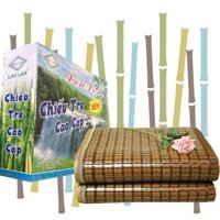 Chiếu trúc 0,8x1m9 màu nâu đen không viền, chiếu tre việt nam thương hiệu Lan Lan