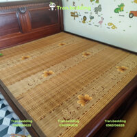 Chiếu trúc 1m8,chiếu tre,chiếu hoa in hoa lót lụa nằm điều hòa mát lạnh TranBedding LL nhiều size 1m2,1m4,1m5,1m6,1m8,2m