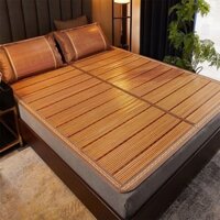 Chiếu Trúc Tăm Tre Họa Tiết Hoa Văn Vân Gỗ Sang Trọng, Chiếu Nằm Cực Mát Mùa Hè Thu