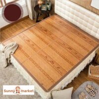 Chiếu trúc tăm vân gỗ cao cấp in hoa gấp gọn 1m2 x 2m, điều hòa nằm mùa hè mát lạnh