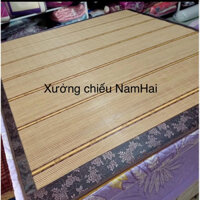 Chiếu trúc tăm vân gỗ in gấu lót lụa điều hoà mát lạnh Size 1.6x2m và 1.8x2m