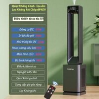ChigoW4DV: Quạt lọc không khí không cánh điều khiển từ xa có khử trùng UV-C và 24 tốc độ gió