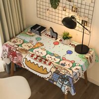 Chiikawa Khăn Trải Bàn Ngoại Vi Cô Gái Dễ Thương Trái Tim Ký Túc Xá Bàn Chống Bụi Vải Trang Điểm Bàn Thảm