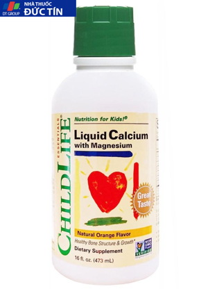 Childlife Liquid Calcium and Magnesium Orange, 474ml - bổ sung canxi và magie cho bé chiều cao vượt trội