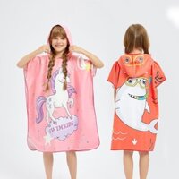 Children's Bathrobes Swimming Towel Hooded Children's Cloak Water-Absorbing Quick-Drying Beach Towel Bathrobe Wearable Bath Towels/hw/