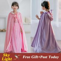 Children's Big Cape Multi-Color Optional Warm Girls Cape Halloween Costumes Princess Dress Accessories Cloak Cute Birthday Gift