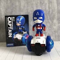 Children's Electric General Motors Toy Children's Spider Man Captain America Balanced Car Light Music Rotating Dance