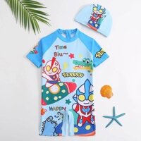 Children's Swimsuit Boys' Hot Spring Children Boys' Two-Piece Swimsuit Hooded Baby 2024 New One Piece Swimsuit dyYI