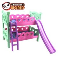 Childrenworld Đồ Chơi Giả Vờ Đồ Chơi Nhà Búp Bê Dễ Thương Bằng Nhựa Thật Vui Nhộn Đồ Nội Thất Giường Tầng Cho Bé Gái Chơi Giả Cao Cấp