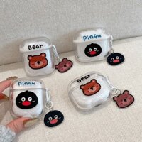 Chim Cánh Cụt Gấu Cát Cho AIRPODS 4 PRO2 1 / 2 / 3 Vỏ Cứng Chống Sốc Chỉ Bảo Vệ Phụ Kiện