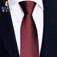 Chim gõ kiến Cà vạt màu đỏ dành cho nam Đám cưới Người lười biếng không thắt nút Kinh doanh Phụ kiện phù hợp với hàng ngày