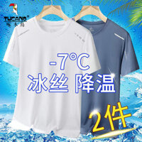 Chim Gõ Kiến Mỏng Phong Cách Mùa Hè Băng Lụa Ngắn Tay Áo Thun Nam Lưới Thể Thao Áo Thun Nam Quần Áo Trung Niên Thanh Niên