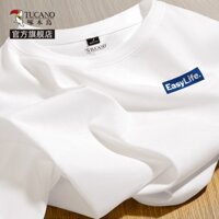 Chim gõ kiến ngắn tay nam mùa hè dáng rộng màu trắng hàng đầu cho bé trai