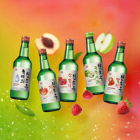 Chin Soju Mix 6 vị hoa quả Chính Hãng, Sochu Đào Dâu Táo Bưởi Việt Quất Truyền Thống (6 chai x 360ml)