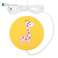 [[Chinatera]] Hoạt Hình Dễ Thương Hươu Cao Cổ Voi Sữa Óc Chó Đồ Uống Cà Phê Cách Nhiệt Miếng Lót USB Làm Nóng Coaster