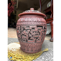 [Chĩnh đựng gạo phong thủy 10KG-20KG ] Hũ Gạo Trống Đồng Chum Gốm Bát Tràng Thùng đựng gạo giàu 3 họ