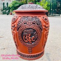 Chĩnh đựng Gạo phúc-lộc-thọ phong thủy tài lộc-chum gạo Cao Cấp số1 Bát Tràng-Thùng gạo LiLy Decor