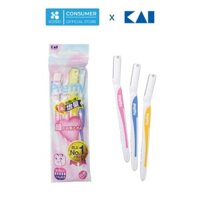 [CHÍNH HÃNG] 01 vỉ Dao Cạo Lông Mày Nữ KAI Pretty Eyebrow (vỉ 3+1 chiếc)