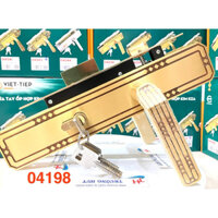 [chính hãng] 04198 Khoá cửa tay gạt ĐỒNG cao cấp Việt Tiệp dùng cửa 2-4 cánh dài 30cm - BH 3 năm