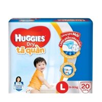 Chính hãng 0(Tặng 3 miếng) Tã quần Huggies size L 20 miếng (cho bé 9 - 14kg)