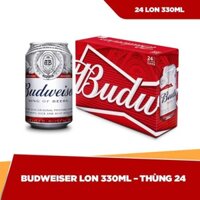 [Chính Hãng] 1 Thùng Bia Budweiser 24 Lon 330ml Loại Bia Lager Mỹ Giá Rẻ